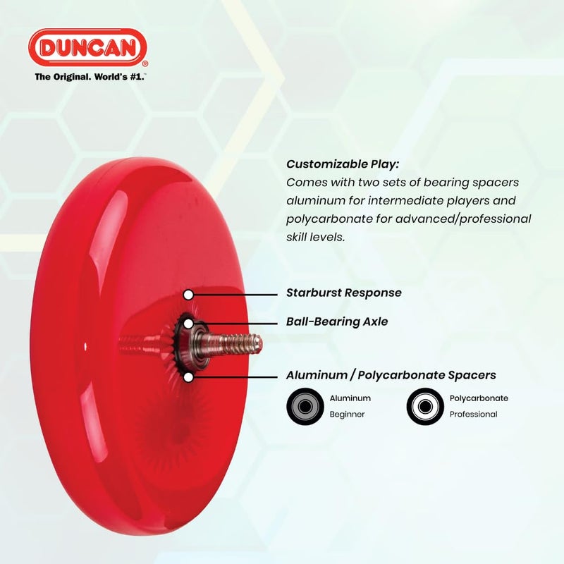 Duncan Toys Hornet Pro Looping Yo-Yo with String, Ball Bearing Axle and Plastic Body, Green with White Cap - Image 4